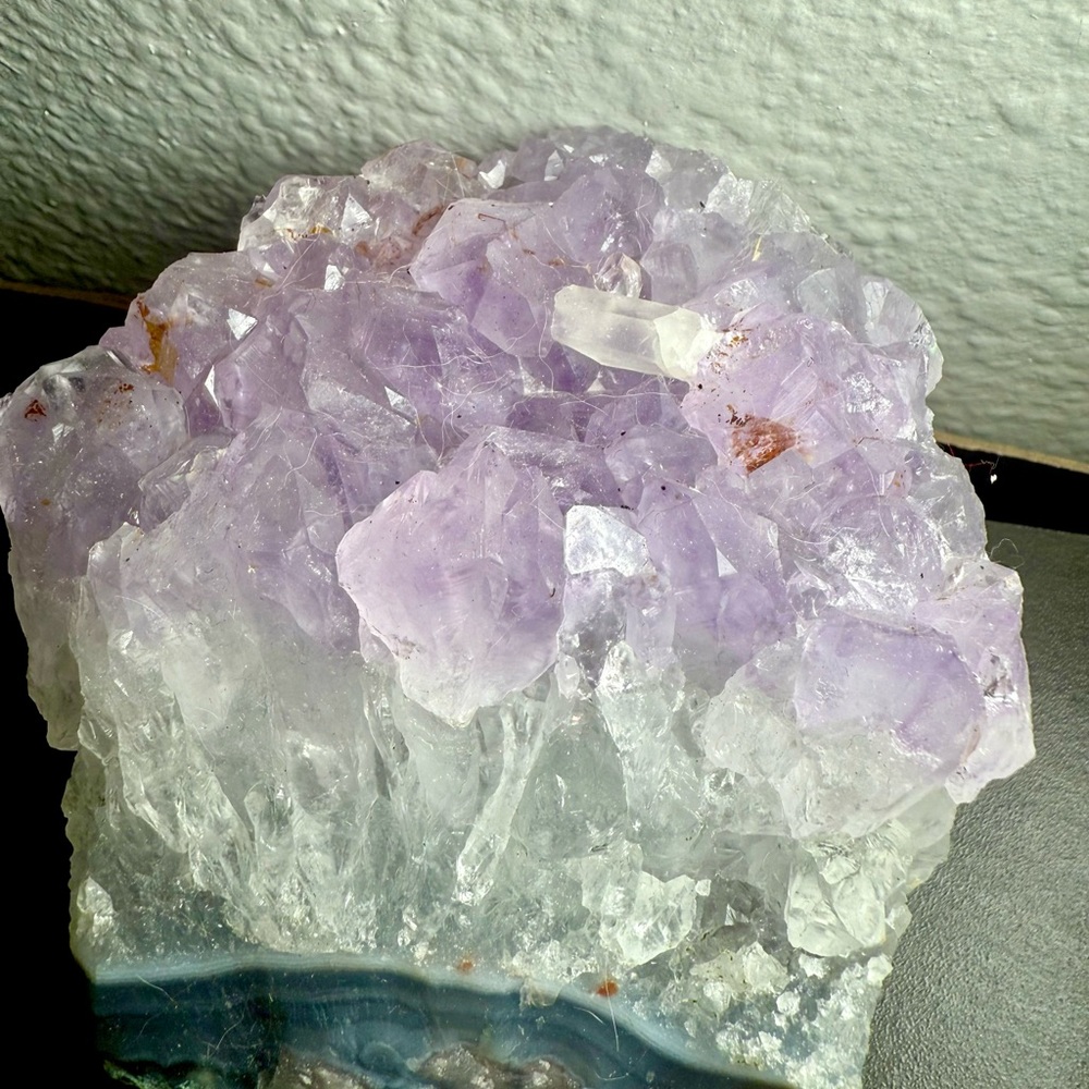 Raw Amethyst Cluster w/ Agate Base — 1lb 10oz